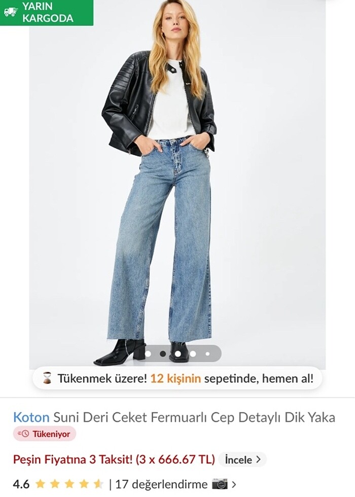 Deri ceket etiketli - Görsel 2