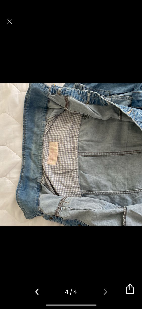 Düğmeli Mavi Kadın Denim Ceket - Görsel 3