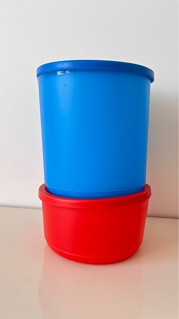 Tupperware ikili silindir kap