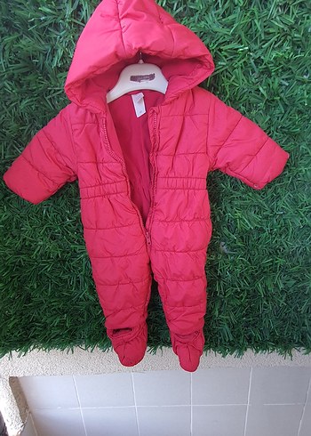 Kapüşonlu Fermuarlı Pembe Bebek Tulumu - Görsel 2