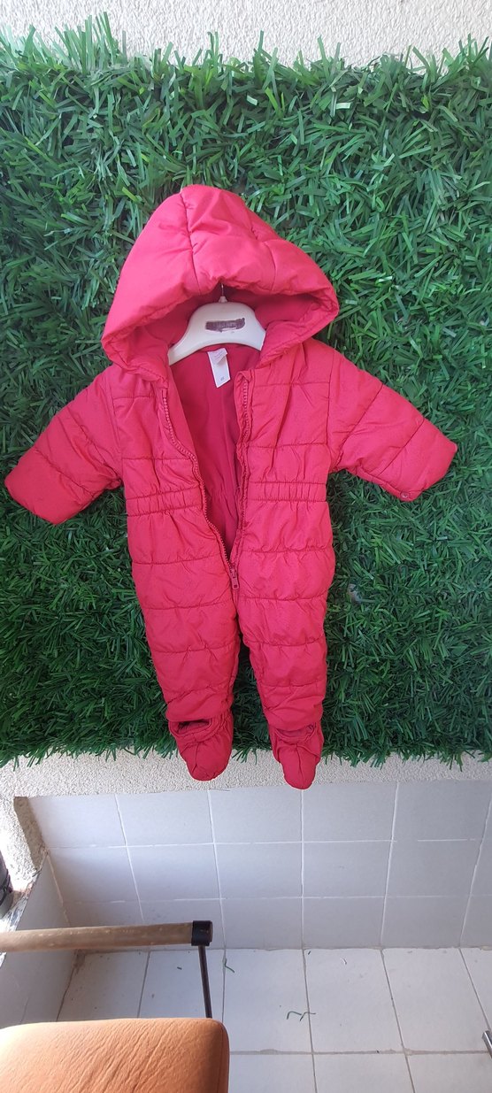 Kapüşonlu Fermuarlı Pembe Bebek Tulumu - Görsel 2