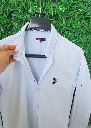 U.S Polo Assn. Mavi Pamuklu kadin Uzun Kollu Gömlek