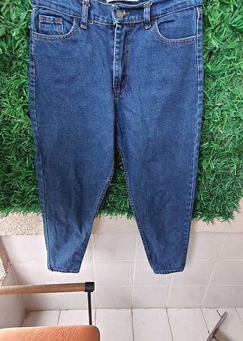 zara 28 beden Rahat Kesim Mavi Midi Kot Pantolon