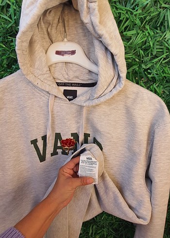 m Beden gri Renk Gri Kapüşonlu Vans Sweatshirt