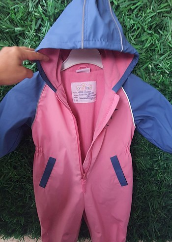 Pembe Kapüşonlu Bebek Kayak Tulumu - Görsel 6