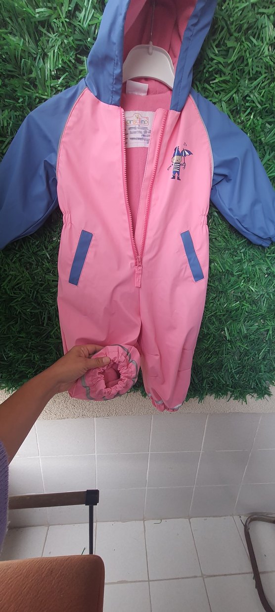 Pembe Kapüşonlu Bebek Kayak Tulumu - Görsel 4