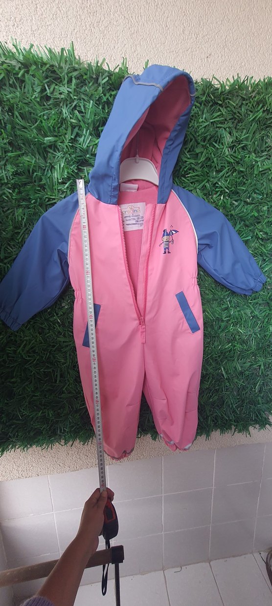 Pembe Kapüşonlu Bebek Kayak Tulumu - Görsel 5