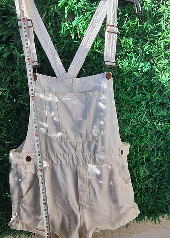 Kızlar için Beyaz Askılı Şort Tulum - Görsel 5