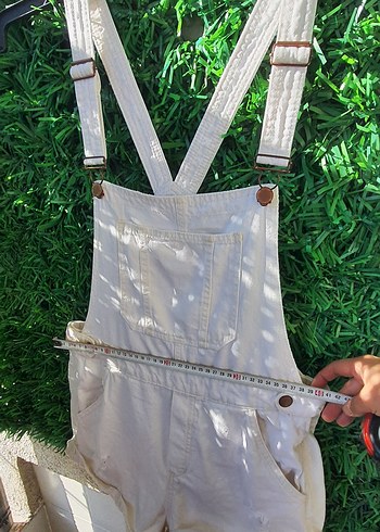 Kızlar için Beyaz Askılı Şort Tulum - Görsel 6