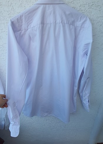 Erkek Beyaz Pamuklu Uzun Kollu Gömlek - Görsel 3