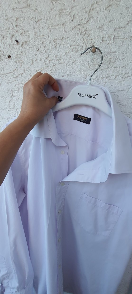 Erkek Beyaz Pamuklu Uzun Kollu Gömlek - Görsel 4