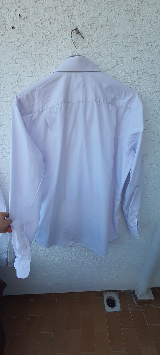 Erkek Beyaz Pamuklu Uzun Kollu Gömlek - Görsel 3