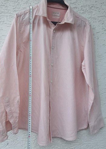 Pembe Pamuklu Uzun Kollu Erkek Gömlek - Görsel 5