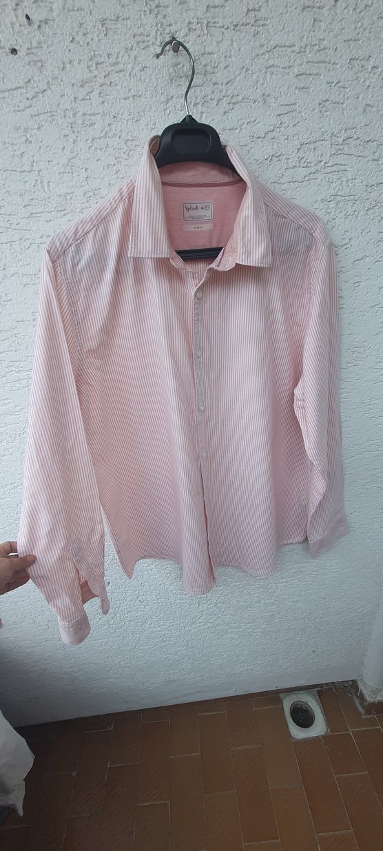 Pembe Pamuklu Uzun Kollu Erkek Gömlek - Görsel 2