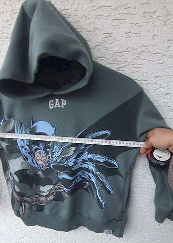 Gri GAP Batman Baskılı Kapüşonlu Sweatshirt - Görsel 4