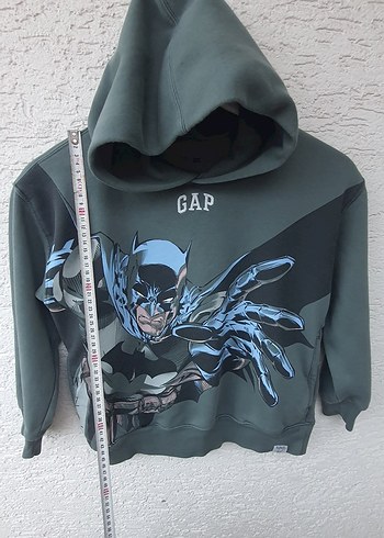 Gri GAP Batman Baskılı Kapüşonlu Sweatshirt - Görsel 3