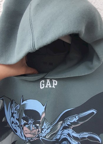 Gri GAP Batman Baskılı Kapüşonlu Sweatshirt - Görsel 6