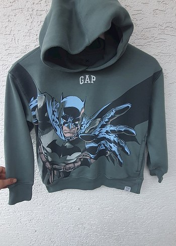 Gri GAP Batman Baskılı Kapüşonlu Sweatshirt - Görsel 5
