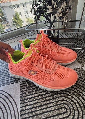 37,5 Beden Skechers Kadın 37.5 no Pembe Bağcıklı Spor Ayakkabı