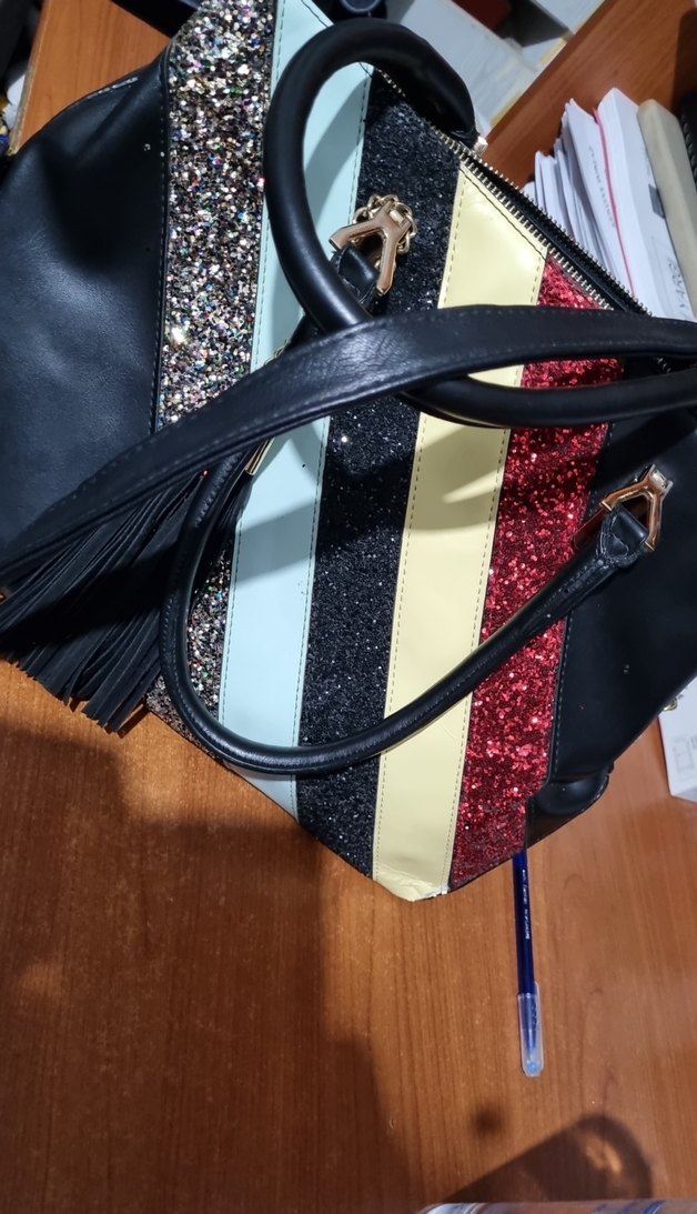 Çok Renkli Deri Kadın Çanta - Görsel 5