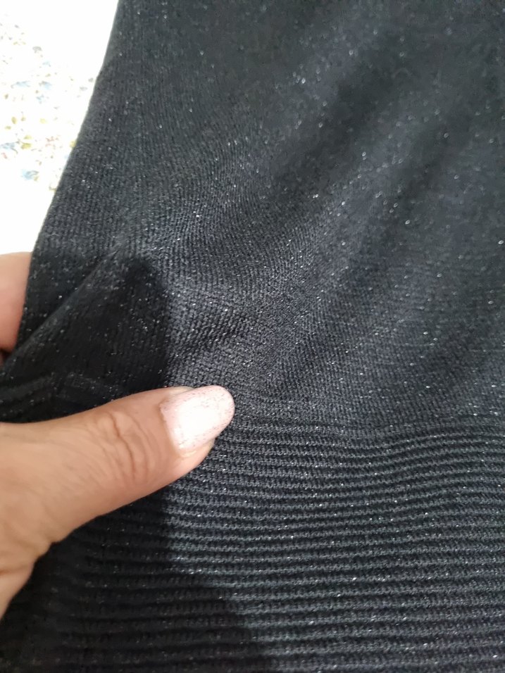 siyah kol tül detay şık bluz - Görsel 2