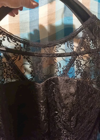 Siyah Dantel Uzun Kollu  Abiye Elbise - Görsel 5