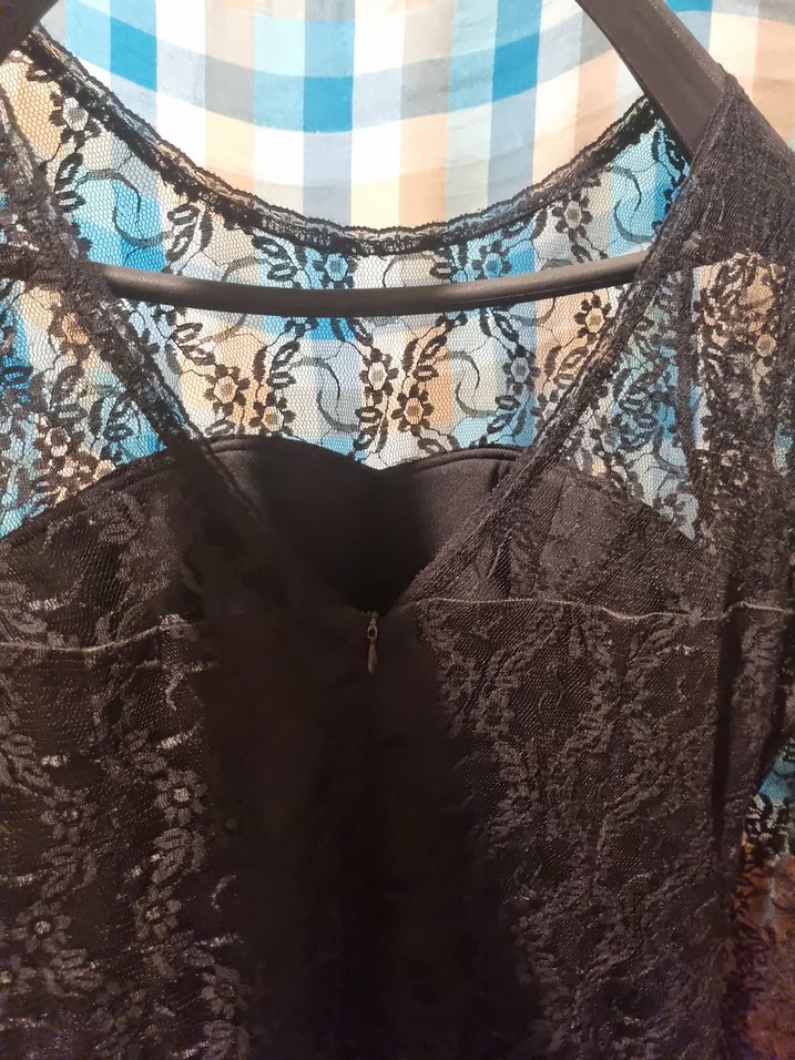 Siyah Dantel Uzun Kollu  Abiye Elbise - Görsel 4