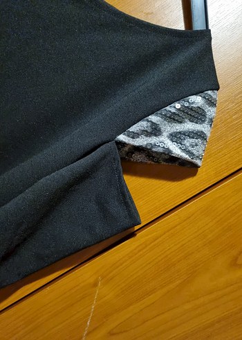 Drapeli Siyah Mini Elbise - Görsel 5