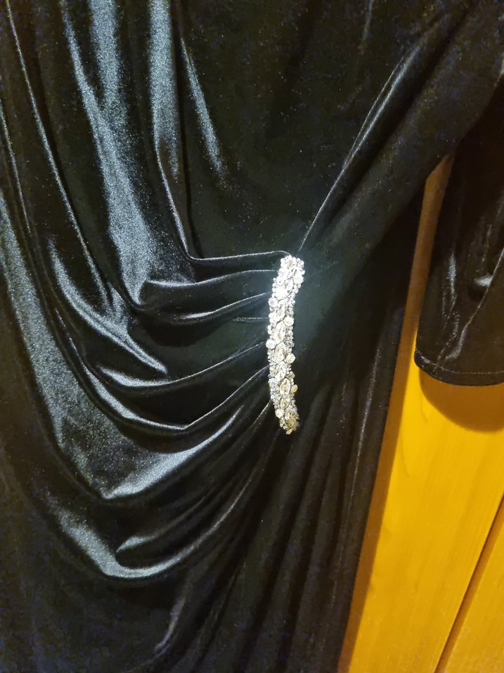 Siyah Drapeli kısa Kadın Gece Elbisesi - Görsel 3