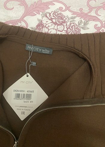 Kadın Kahverengi Fermuarlı Triko Kazak - Görsel 3