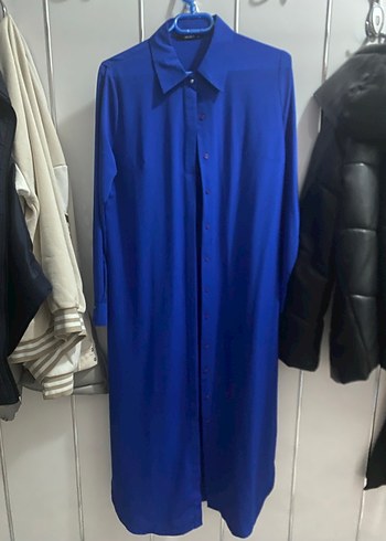 Mavi Düğmeli Kadın Gömlek - Görsel 2