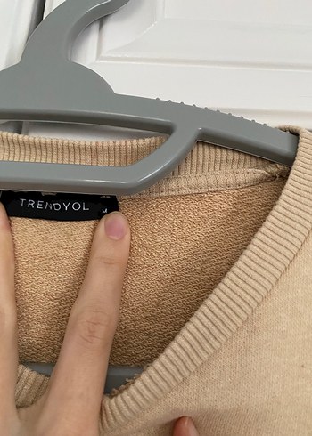 Bej Uzun Kollu Kadın Sweatshirt - Görsel 4