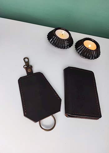 Hakiki Deri Çekmeli Minimalist Anahtarlık - Görsel 3