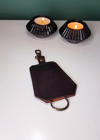Hakiki Deri Çekmeli Minimalist Anahtarlık - Görsel 2