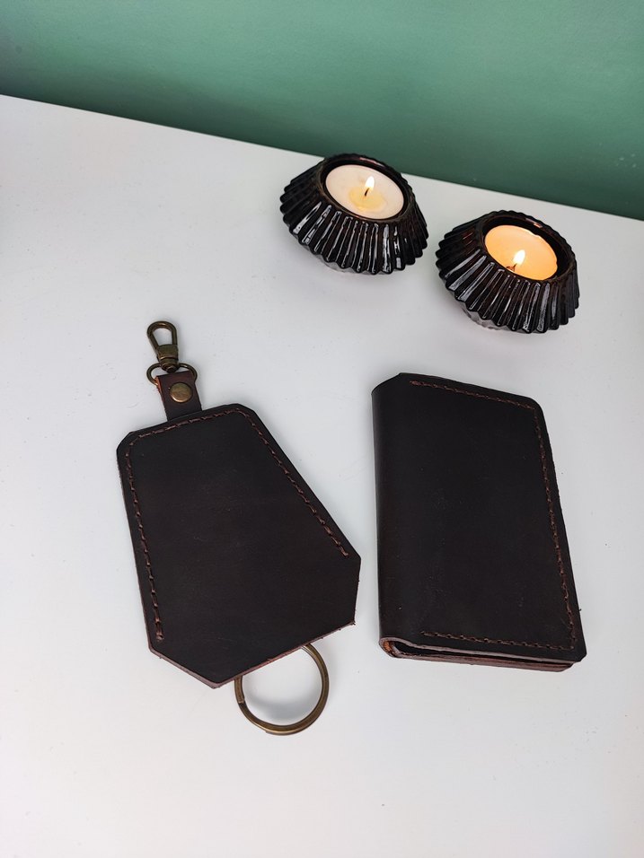 Hakiki Deri Çekmeli Minimalist Anahtarlık - Görsel 3