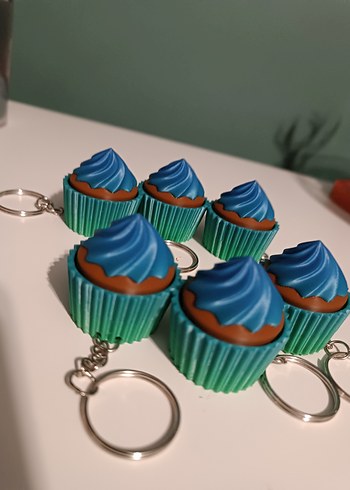Renkli Clikerli Cupcake Anahtarlık - Görsel 4