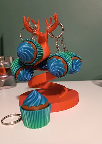Renkli Clikerli Cupcake Anahtarlık - Görsel 2