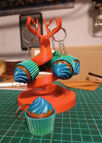 Renkli Clikerli Cupcake Anahtarlık - Görsel 3