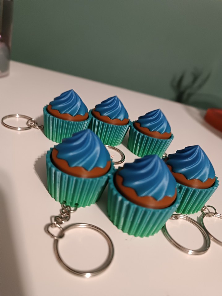 Renkli Clikerli Cupcake Anahtarlık - Görsel 4