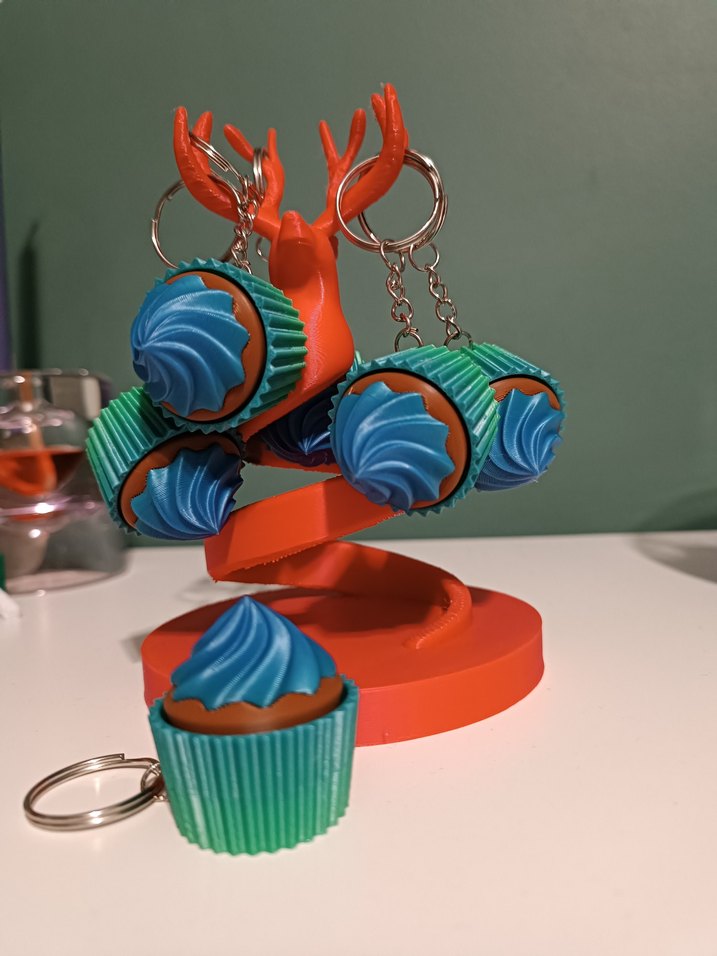 Renkli Clikerli Cupcake Anahtarlık - Görsel 2