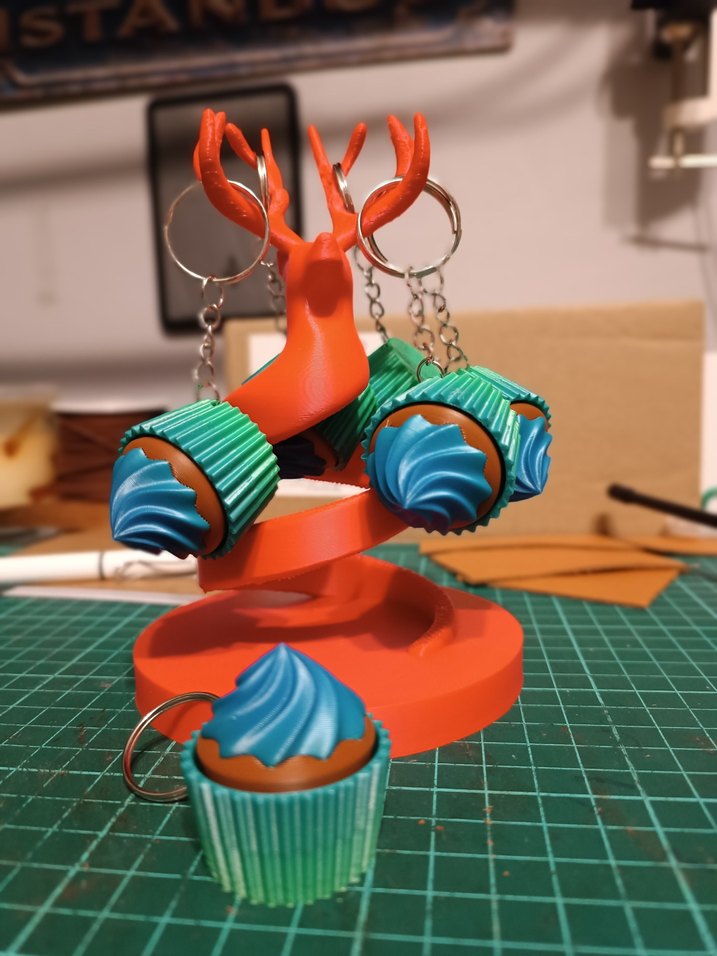 Renkli Clikerli Cupcake Anahtarlık - Görsel 3