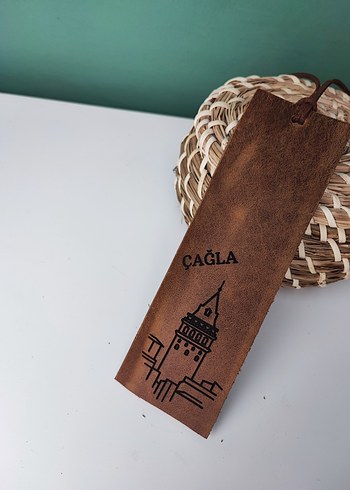 Galata Kulesi Temalı Deri Kitap Ayracı Hakiki Deri - Görsel 5