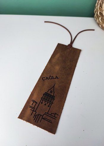 Galata Kulesi Temalı Deri Kitap Ayracı Hakiki Deri - Görsel 6