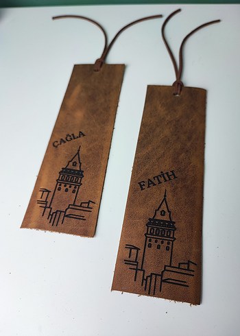 Galata Kulesi Temalı Deri Kitap Ayracı Hakiki Deri - Görsel 7