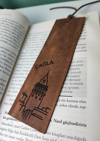 Galata Kulesi Temalı Deri Kitap Ayracı Hakiki Deri - Görsel 9