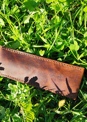 Koyu Kahverengi Hakiki Deri Kalemlik - Görsel 3