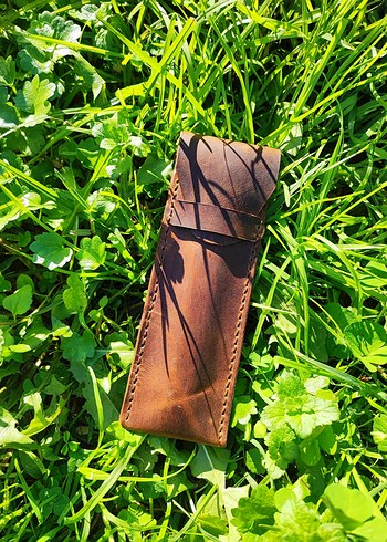 Koyu Kahverengi Hakiki Deri Kalemlik - Görsel 4