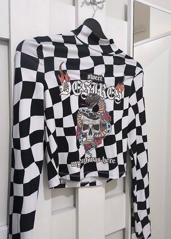 Koton Uzun Kollu Biker Desenli Kadın Bluz - Görsel 4