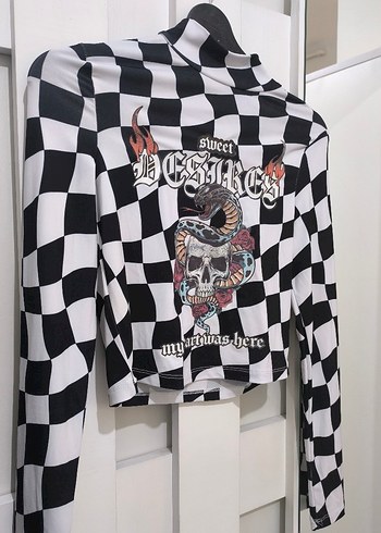 Koton Uzun Kollu Biker Desenli Kadın Bluz - Görsel 3