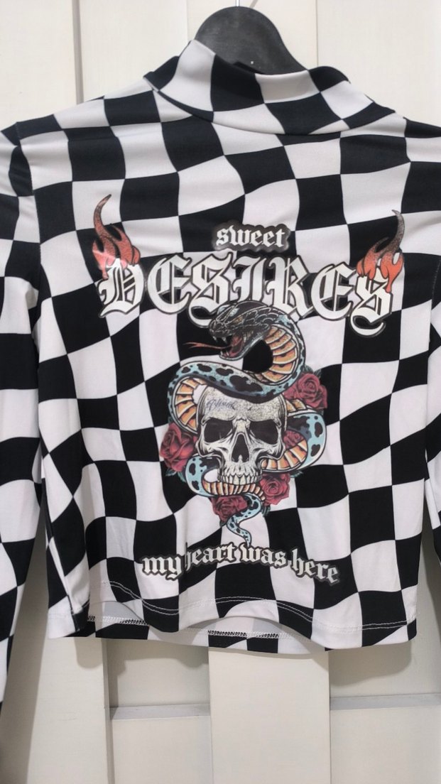 Koton Uzun Kollu Biker Desenli Kadın Bluz - Görsel 2